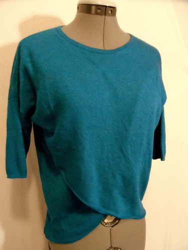 COPPER KEY Tulip Top Jr. M Teal Blue hi-lo Scoop neck Wrap front blouse Short sl - Bild 3 von 5