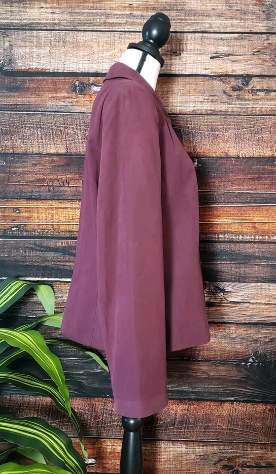 Chaqueta Judith Hart Collection Talla 16 Cremallera Completa Vino Forrada Borgoña Para Mujer Foto 3 de 4