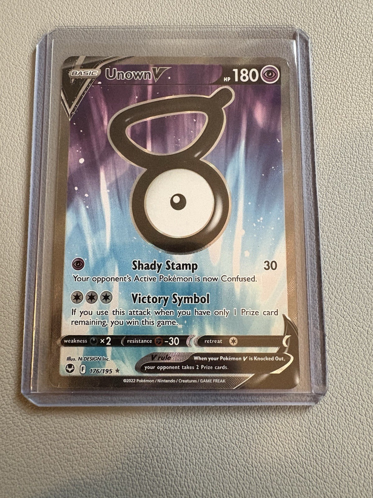 Pokemon TCG Silver Tempest Unown V 176/195 Ultra Rare