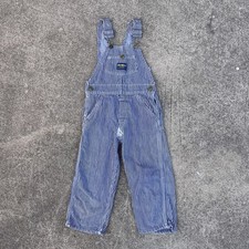 Vintage Osh Kosh B  gosh Kids Railroad Striped Overalls Size 3T USA Made Vestbak