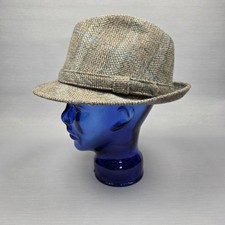 Vintage Youngan Men's Wool Tweed Fedora Tan Large 7 1/4 - 7 3/8 NICE HAT