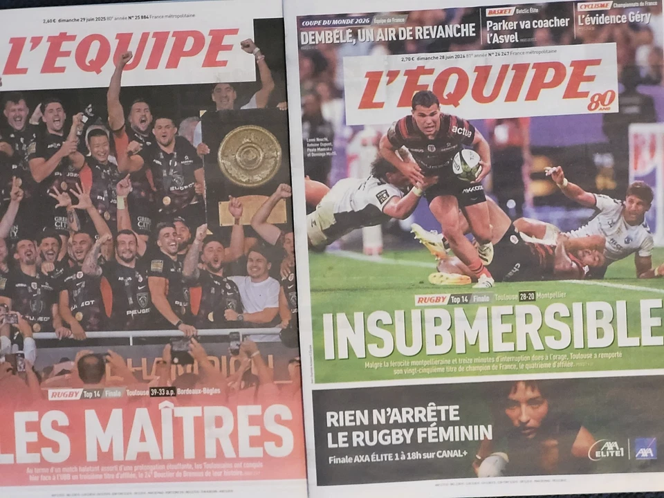 L'ÉQUIPE 29/06/25 - 28 JUIN 2026🏉FINALE➡️LES MAÎTRES💪🏻 LA QUATRIÈME DIMENSION - Photo 1/4