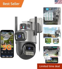 Weatherproof 5G Security Camera - 6MP Color Vision  Dual Lens Capabilities