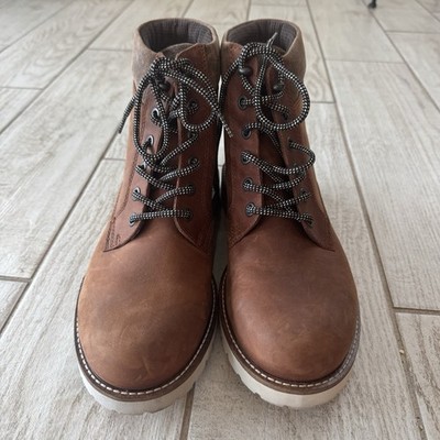 ECCO Men's Jamestown High-Cut Cognac Boots Cocoa Brown Size 8-8.5 US Preowned