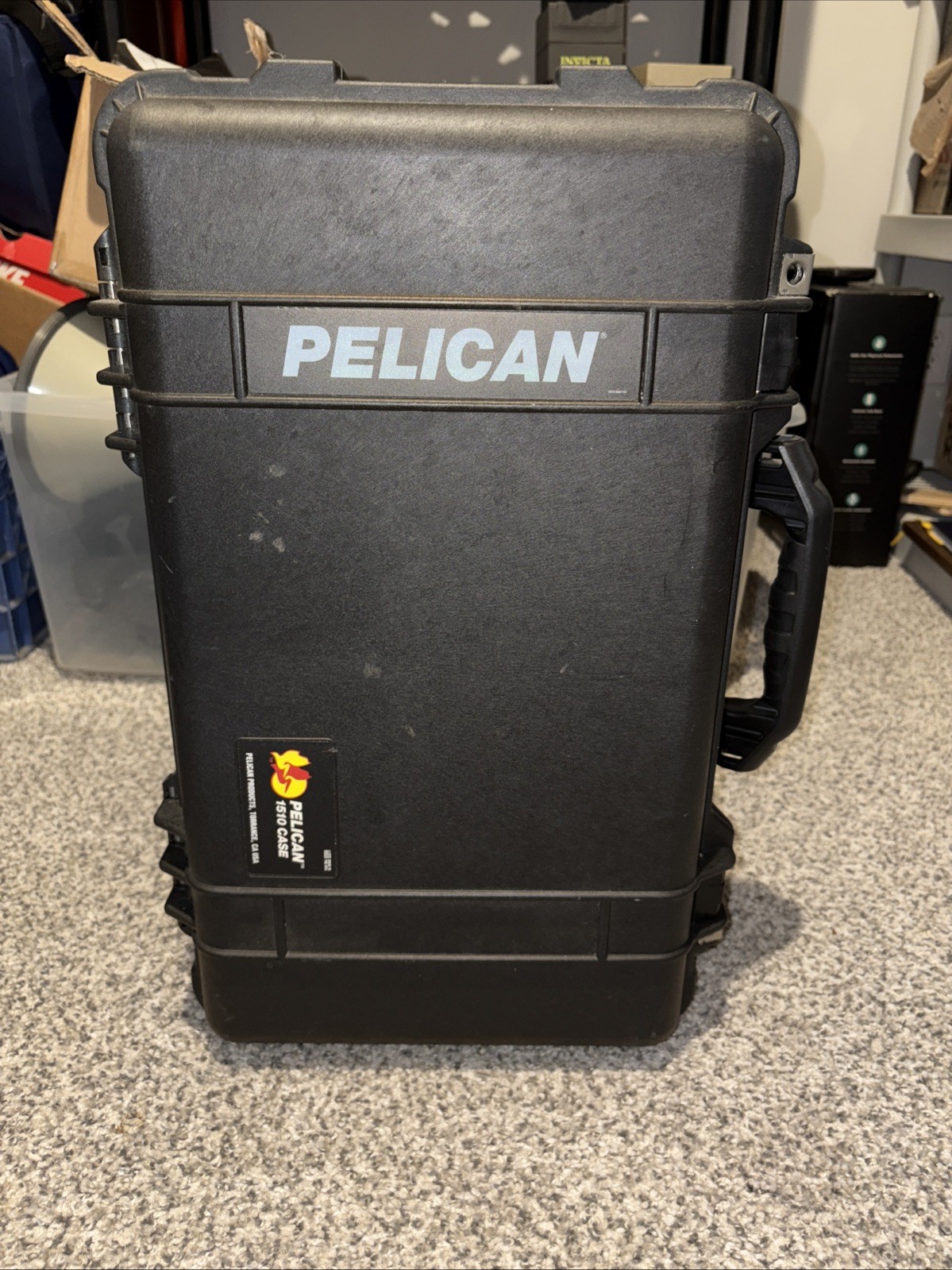 Pelican 1510 Waterproof Carry On Hard Case with Foam Wheels Black