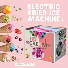 Electric Fried Ice Machine Fry Ice Cream Roll Pan Frozen Yogurt Maker Smoothies 
