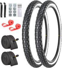 2 Pack 26"X2.125" Inch Cruiser Bike Tires and Tubes White Wall Beach Bicycle Tir