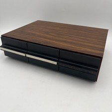 Retro Woodgrain 3-Drawer Cassette Tape Holder Storage Organizer Holds 36 Tapes
