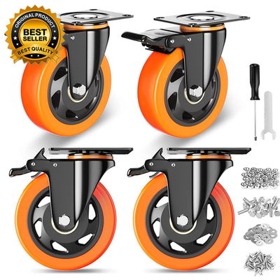 #ad 4 Inch Caster Wheels Casters Set of 4 Heavy Duty Casters with Brake 2200 Lbs $48.40