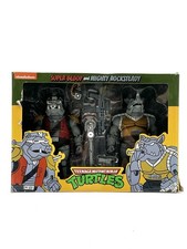 NECA Teenage Mutant Ninja Turtles SUPER BEBOP MIGHTY ROCKSTEADY 7" Figure 2 Pack