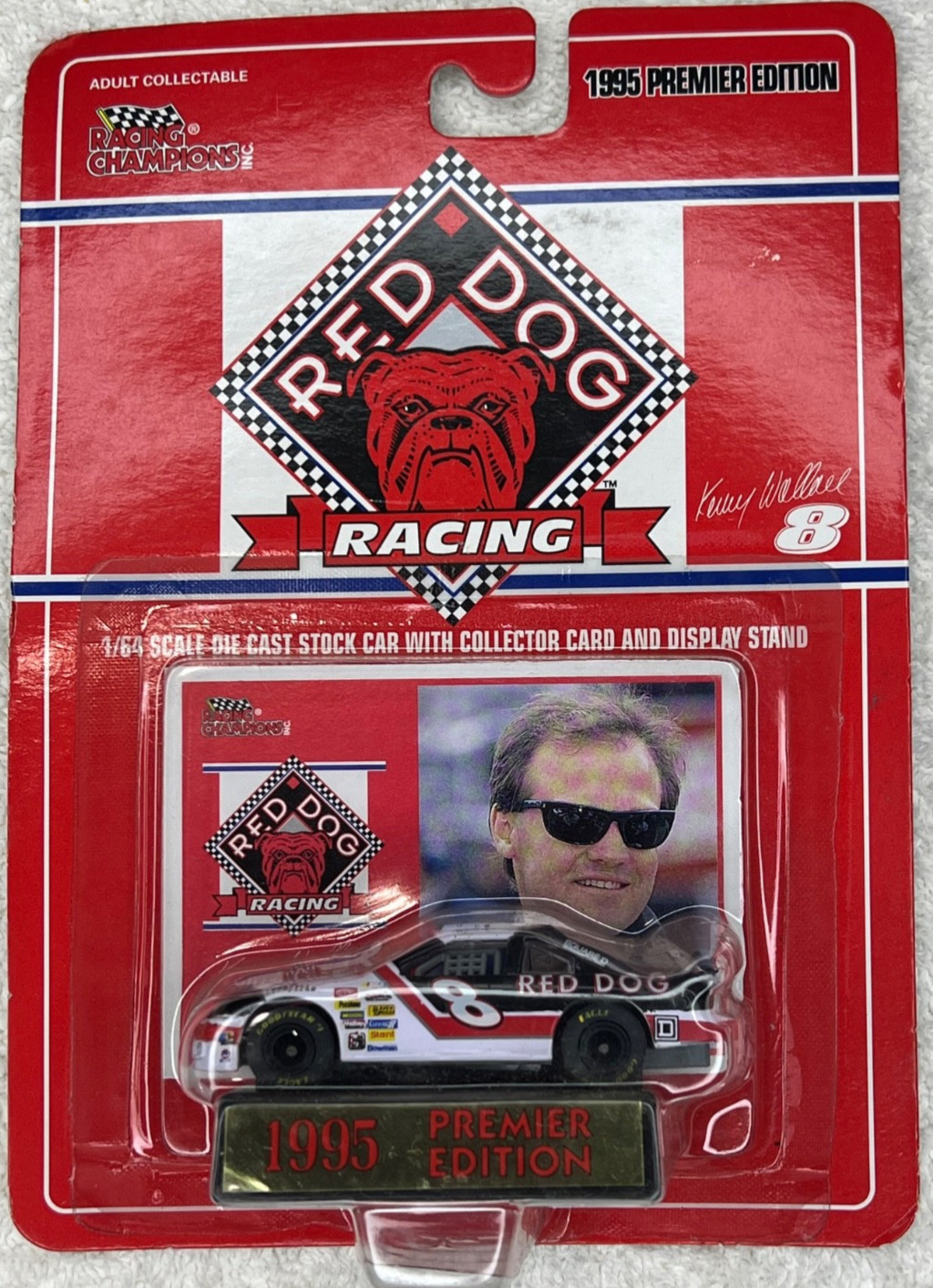 1995 Racing Champions 1/64 Premier Edition Kenny Wallace #8 Red Dog New