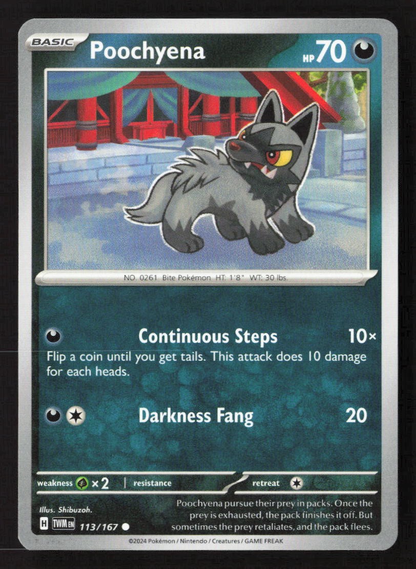 Poochyena Common TWM 113/167 NM Pokemon TCG