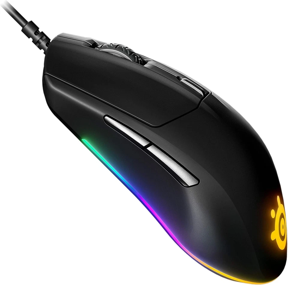 SteelSeries Rival 3 Gaming Mouse Brilliant Prism RGB Lighting Black - Image 2 of 4