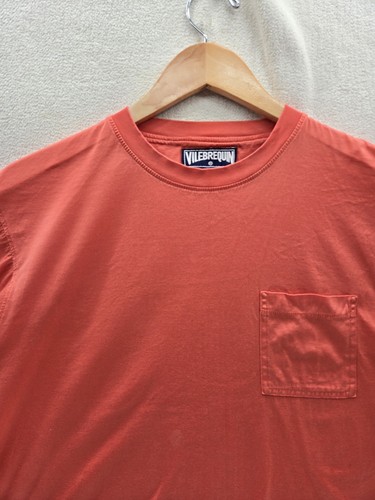 Vilebrequin Coral Crew Short Sleeve Pocket Logo Tee Casual Men Shirt Size- M - Picture 2 of 6