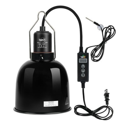 Reptile Light Fixture with Dimming Thermostat & Timer, Aluminum 5.5inch Deep ...
