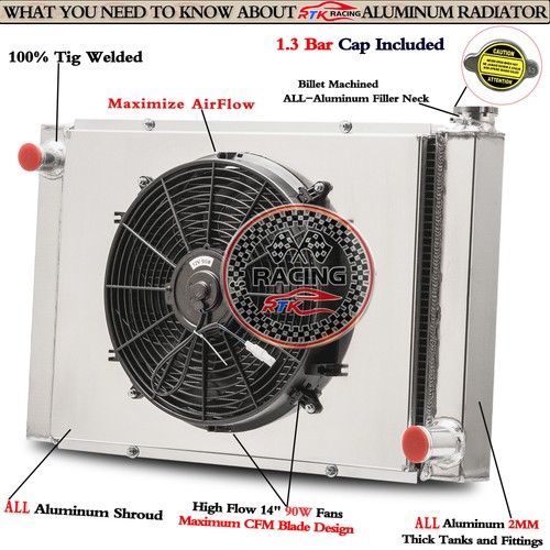 28" X 19" 4 Row Radiator Shroud Fan For Chevy GM SBC BBC Engine