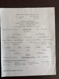 Ipswich Town Res V Peterborough Utd Single Sheet Football Programme 7/5/1968
