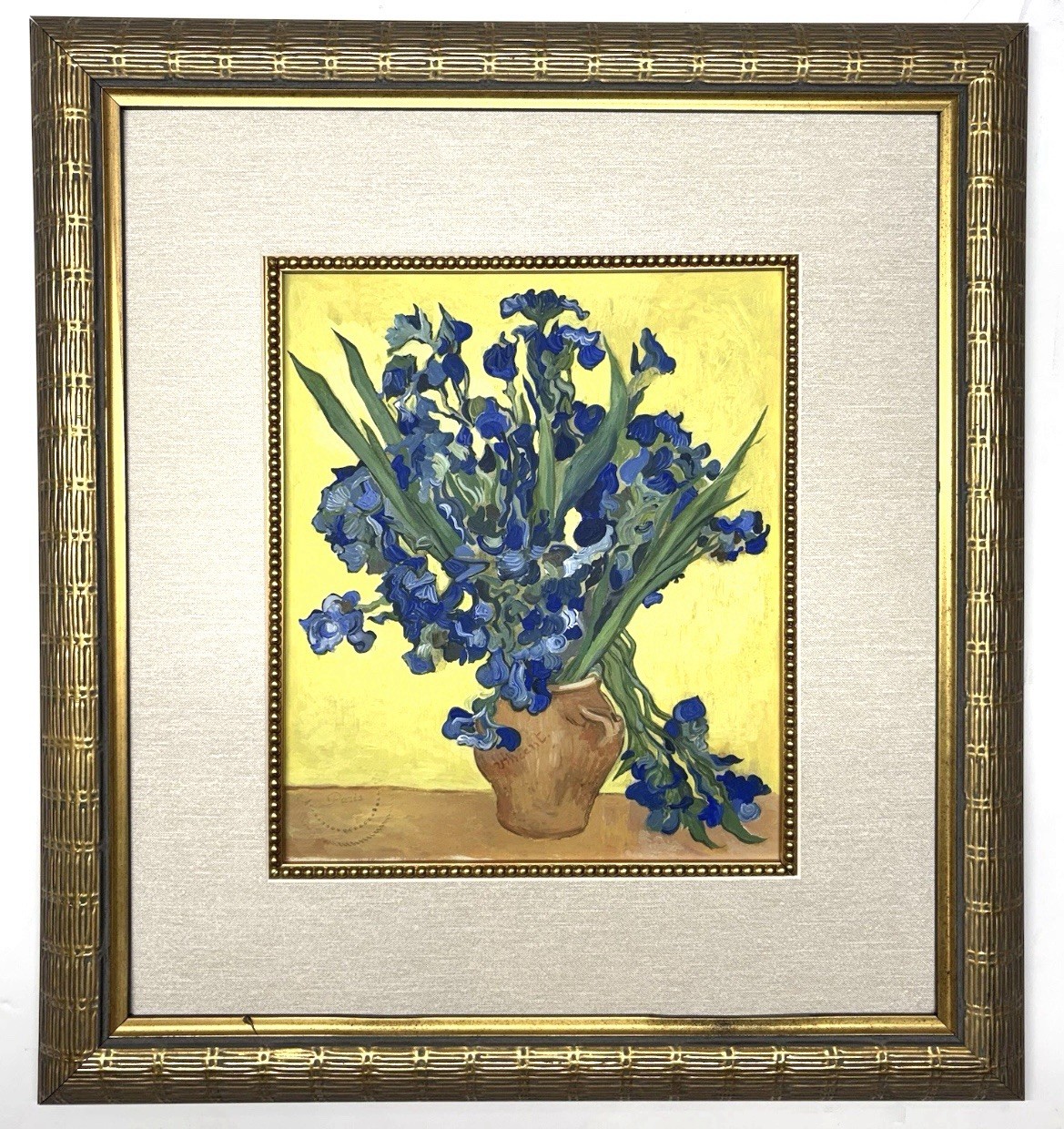 Vincent Van Gogh Signed 1853-1890 Oil On Paper In The Style Of Matted & Framed