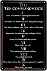 The Ten Commandments Vintage Tin Metal Signs Home Décor Bible Verse Christian Wa