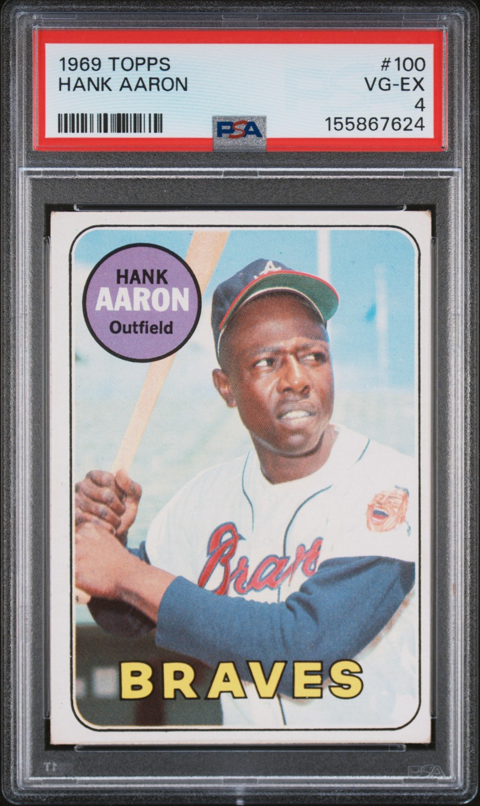 1969 TOPPS #100 HANK AARON PSA 4