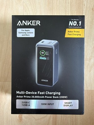 Anker Prime Powerbank 20.000mAh externer Akku mit 200W Leistung