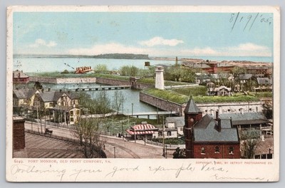 Fort Monroe Old Point Comfort VA 1905 Fortress View DPO Postcard