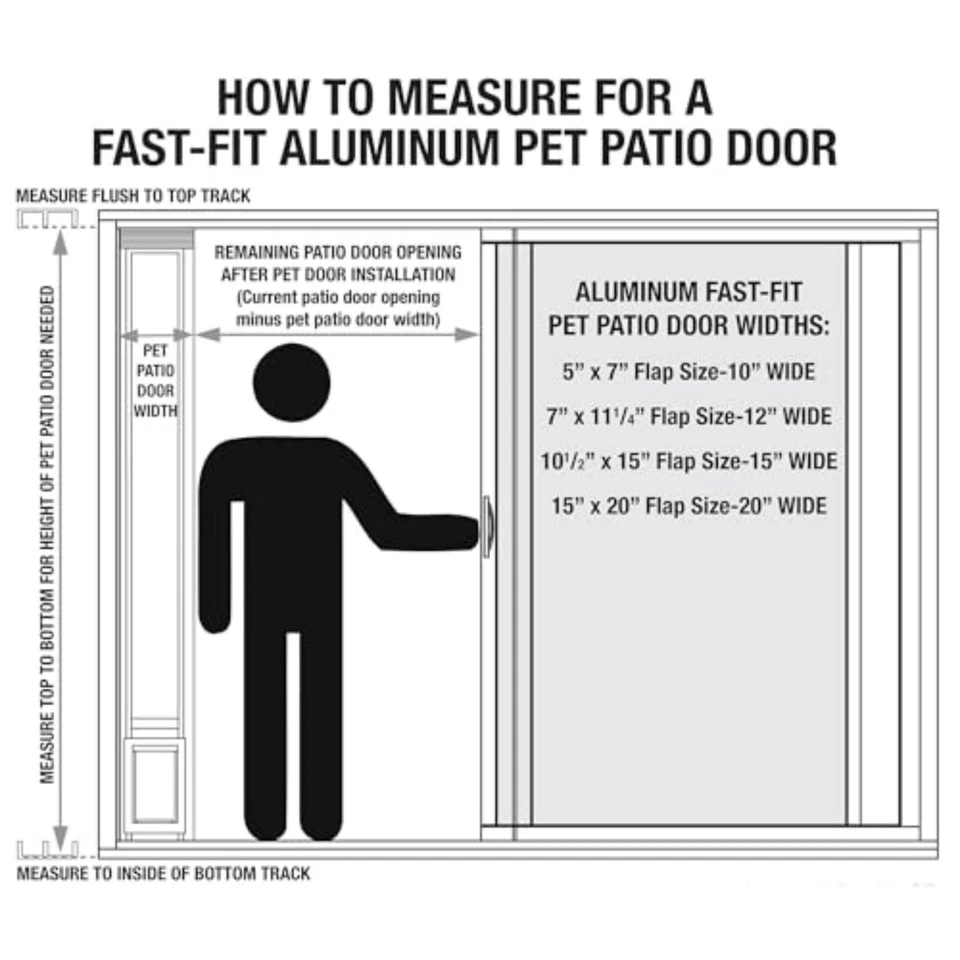 Ideal Pet Products 5X7 Adjustable Aluminum Sliding Patio Door For Pets - Image 3 of 4