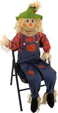 63 Inch Large Sitting Scarecrow Fall Harvest Halloween Porch Decor