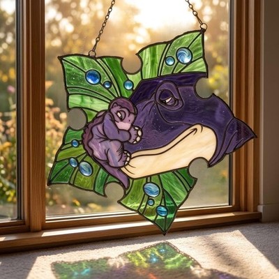 The Land Before Time Inspired Littlefoot and Mother Cartoon Tree Star Resin Deco