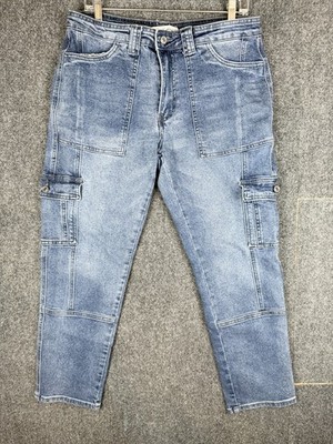 KanCan Winston High Rise Cargo Slim Straight Medium Blue Size 9/28 Kc7843D