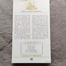 Westminster Collection 2008 UK Britannia £2 1oz Silver Coin 0.958 COA