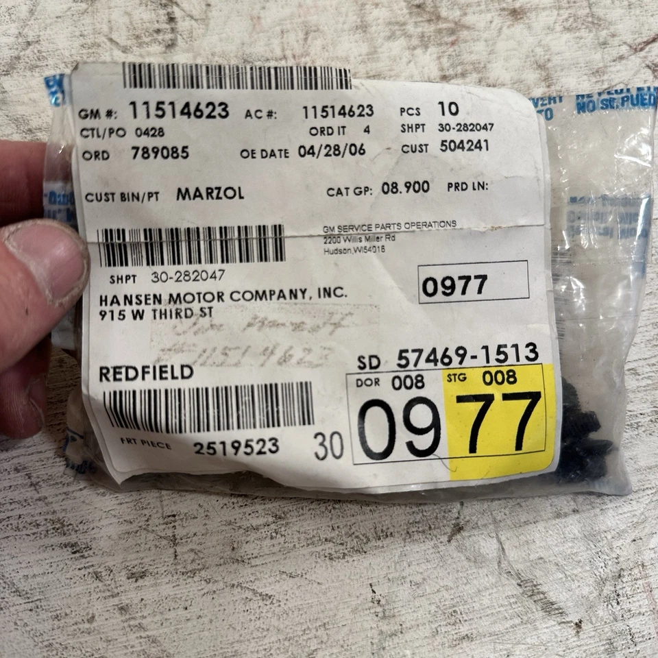 Lote De 10 Nuevos Genuinos OEM GM 11514623 M6x1x20 Multiusos Perno Chevy Foto 2 de 4
