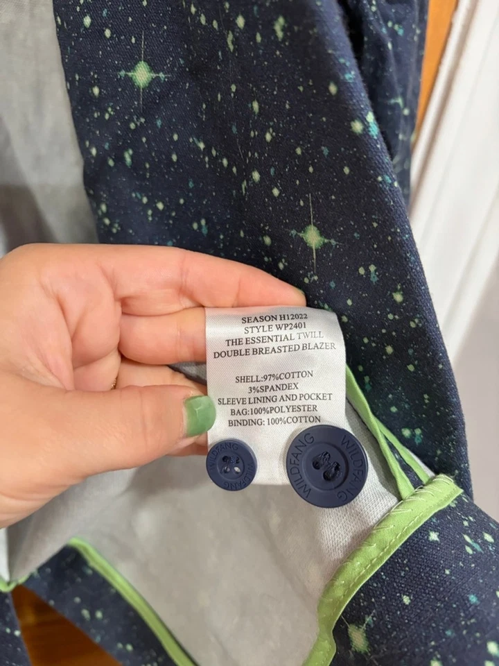Blazer Wildfang The Essential Twill Doble Pecho Estampado de Estrellas Talla Grande Foto 4 de 4