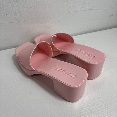 Steve Madden Harlin Women's Size 7m Pink Jelly Block Heels Slip On Sandals  NEW | eBay