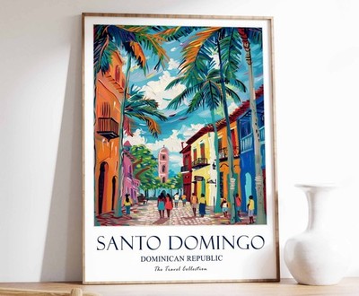 3_Santo Domingo Druck, Santo Domingo Reiseposter, Dominikanische Republik Reise Ar