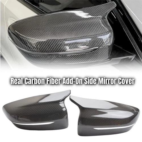 Real Carbon Fiber Side Mirror Cover Cap For 17-23 BMW G11 G20 G22 G30 G38 2x