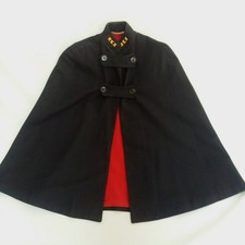 Vintage Brucks Nurses Cape Cloak Black Red Lined Rex Hospital NC Embroidery READ