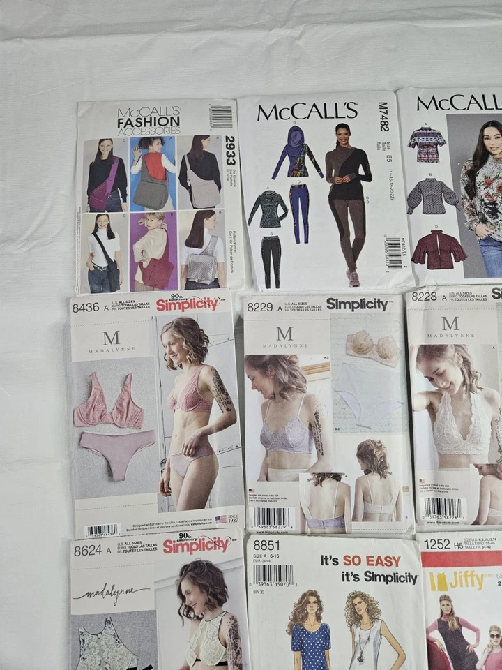Simplicity McCalls Sewing Patterns Lot 14 Lingerie Activewear Misc Uncut New - Image 2 of 4