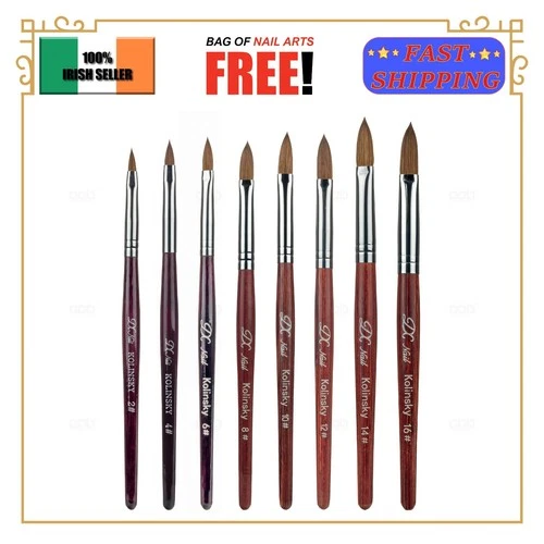 Kolinsky Sable Hair Professional Acrylic Nail Brush SIZE #2#4#6#8#10#12#14#16 EU