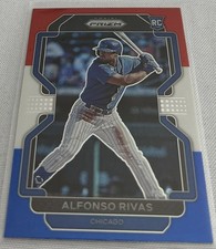 2022 Prizm Baseball Alfonso Rivas Chicago Cubs Tier II Red White & Blue Prizm RC