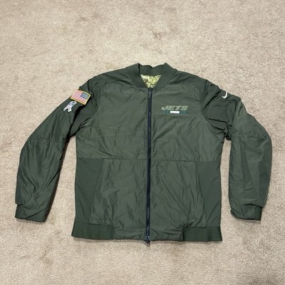 Nike New York Jets Salute to Service Reversible Bomber Full-Zip Jacket - Large