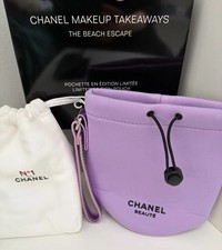 CHANEL Makeup Takeaways Beach Escape Cosmetic Makeup Bag Pouch SET New Boxed LTD
