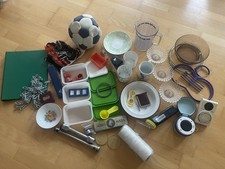 50 tlg. Sammel Paket Leder Fussball Garn Schale Kette Metall Boxen Besteck Vase