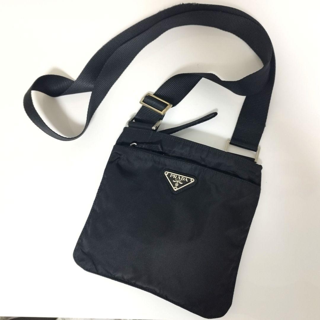 Prada Nylon Mini Shoulder Bag with Double Pockets