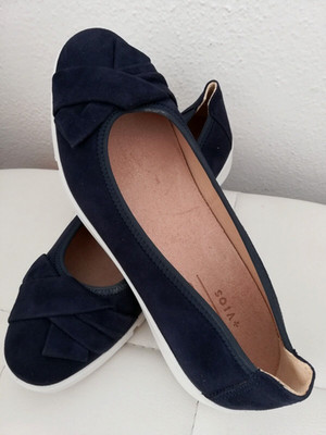 legero Lucca Klassische Damen Ballerinas Wildleder Größe 37 UK 4 blau neu