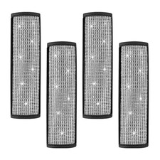 4PCS Bling Car Seat Belt Shoulder Pads, Soft PU Leather Seatbelt Strap Pad wi...