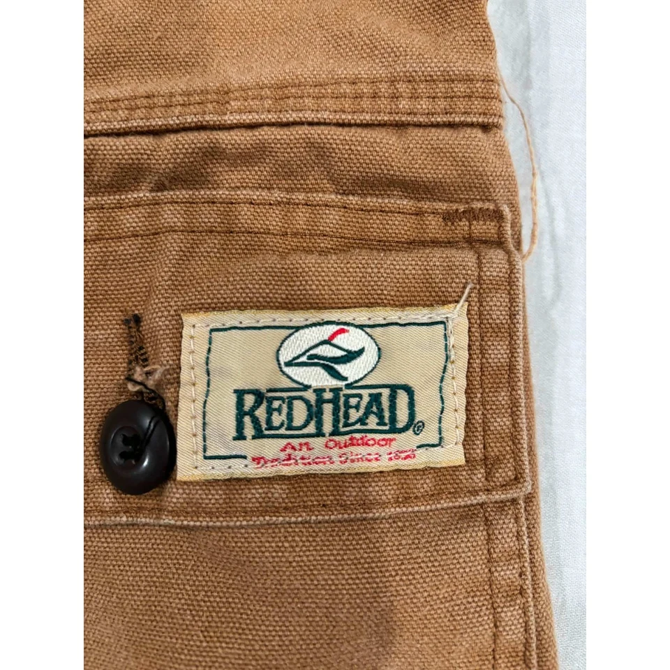 Pantalones de trabajo Red Head para hombre W42 L-M marrón lona doble rodilla carpintero Foto 2 de 4