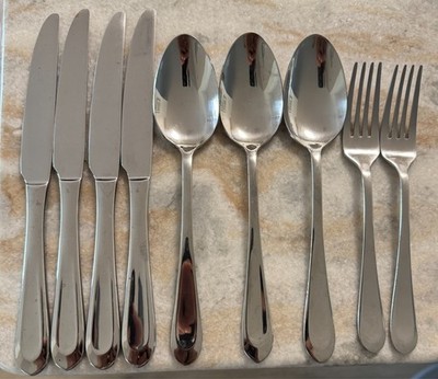 Hampton Forge signature stainless silverware Alesey Mirror 9pc set