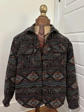 JACHS New York Sherpa Lined Thick Warm Aztec Native Indigenous Mens 2XL Jacket 