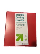 3 Ring Binder, 1 Inch, Red, Holds 220 Sheets, 3 Pack